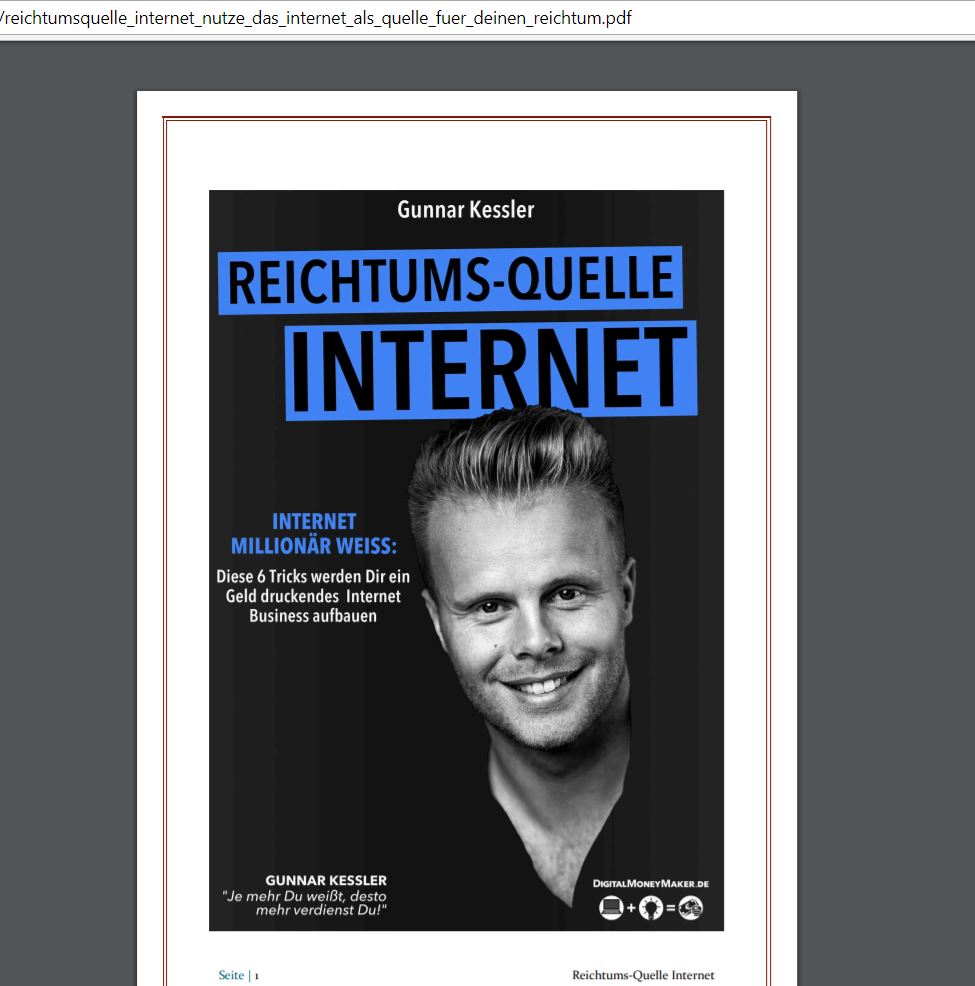 Das Buch "Reichtums-Quelle Internet" von Gunnar Keßler