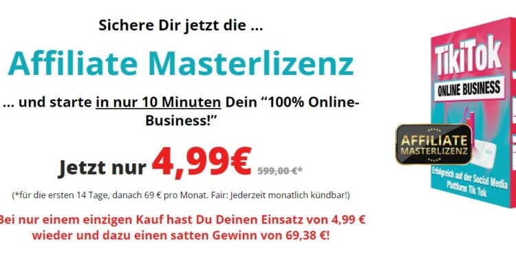 Tipp: TikiTok Online Business - Affiliate Masterlizenz