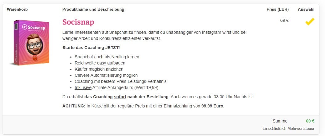 Socisnap Erfahrung!