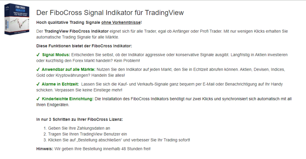 Der FiboCross Signal Indikator für TradingView Erfahrungen