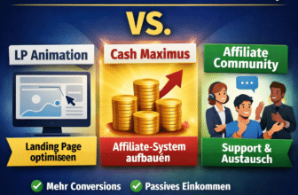 Vergleich Die goldene Formel LP Animation vs Cash Maximus vs Affiliate Community – Landingpage Optimierung, Affiliate Marketing System und Community Coaching im Überblick